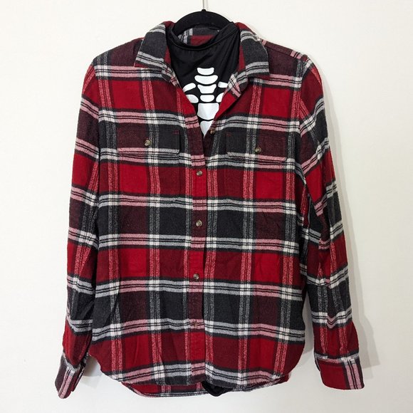 Coziest Red Black Plaid American Eagle Ahh-mazingly Soft Flannel - Medium - Picture 1 of 8